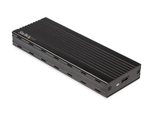 StarTech.com USB-C بسرعة 10 جيجابت في الثانية إلى M.2 NVMe SSD - صندوق خارجي محمول M.2 NGFF PCIe من الألومنيوم - 1 جيجابايت / ثانية للقراءة / الكتابة - يدعم 2230 ، 2242 ، 2260 ، 2280 - متوافق مع TB3 - Mac & PC (M2E1BMU31C)