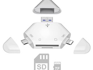 قارئ بطاقة SD ، قارئ بطاقة ذاكرة 3in1 لأجهزة iPhone / iPad ، USB C وأجهزة USB A ، مهايئ بطاقة الكاميرا Trail Camera Viewer متوافق مع Windows ، Mac OS ، Linux ، Android Plug & Play ، يدعم SD / TF
