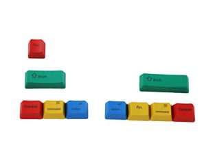 ملف تعريف OEM PBT RGBY CMYK معدّلات 10 مفاتيح منقوشة بالليزر Keycaps Mac Keycaps للوحة مفاتيح Cherry MX الميكانيكية (أعلى RGBY Mac)