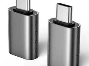 جديد 2022 أنيق رمادي فلكي معدني سبيكة USB C ذكر إلى USB 3.0 أنثى محول (عبوة من 2). الرفيق المثالي لجهاز Mac أو iPad أو Android أو الكمبيوتر المحمول أو الكمبيوتر.