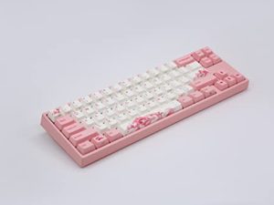 Ducky x Varmilo Miya Mac Pro Sakura R2 White LED 65٪ Double Shot PBT لوحة مفاتيح ميكانيكية (Cherry MX Brown)