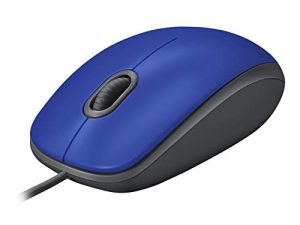 ماوس USB سلكي من لوجيتك M110 ، أزرار صامتة ، تصميم مريح للاستخدام بالحجم الكامل ، جهاز كمبيوتر شخصي / ماك / كمبيوتر محمول - أزرق