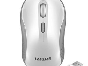 ماوس لاسلكي من LeadsaiL ماوس صامت 2.4G USB للكمبيوتر وماوس ضوئي مضغوط لاسلكي ماوس لاسلكي صغير هادئ ، بلا ضوضاء ، 4 أزرار ، 3 ماوس محمول DPI قابل للتعديل للكمبيوتر / الكمبيوتر المحمول / Windows / Mac / Linux