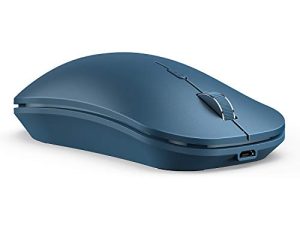 ماوس سيندا لاسلكي بلوتوث - ماوس لاسلكي قابل لإعادة الشحن متعدد الأغراض (BT 4.0 + USB + Type C اتصال ثلاثي الاتجاهات) ماوس كمبيوتر متوافق مع iPad iPhone Mac OS Android Windows - أزرق