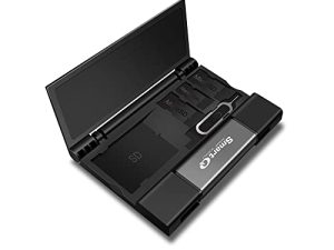 SmartQ C350 USB-C و USB A قارئ بطاقة ذاكرة USB USB 3.0 فائق السرعة لـ MicroSDXC ، MicroSDHC ، SD ، SDXC ، SDHC ، بطاقات SD ، يعمل مع Windows ، Mac OSX ، أجهزة Android ، محول OTG (جراي ثلاثي مع حقيبة)