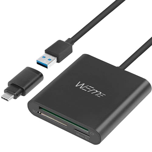 قارئ بطاقات WEme من الألومنيوم USB 3.0 CF SD TF Micro SD مع محول من النوع C لجهاز USB C لجهاز MacBook الجديد ، ChromeBook Pixel ، iMac ، MacBook Pro Air ، Mac Mini ، Microsoft Surface Pro ، Lenovo Yoga PC قارئ بطاقات WEme من الألومنيوم USB 3.0 CF SD TF Micro SD مع محول من النوع C لجهاز USB C لجهاز MacBook الجديد ، ChromeBook Pixel ، iMac ، MacBook Pro Air ، Mac Mini ، Microsoft Surface Pro ، Lenovo Yoga PC