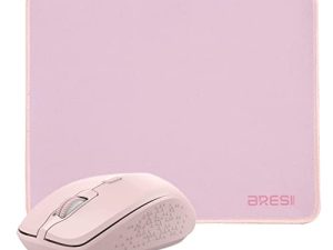 ماوس لاسلكي من BreSii ولوحة ماوس لاسلكية لأجهزة الكمبيوتر المحمول ، ماوس صامت 2.4G / BT تصميم منحنى مريح قابل للتعديل DPI و USB لجهاز كمبيوتر Android والكمبيوتر المحمول Mac-Pink
