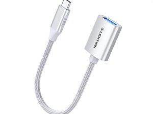 محول LENTION USB C إلى USB 3.0 ، من النوع C ذكر إلى USB 3.0 أنثى OTG متوافق مع 2022-2016 MacBook Pro ، جديد iPad Pro / Mac Air / Surface ، Chromebook ، هاتف / جهاز لوحي (CB-C6-1P ، فضي)