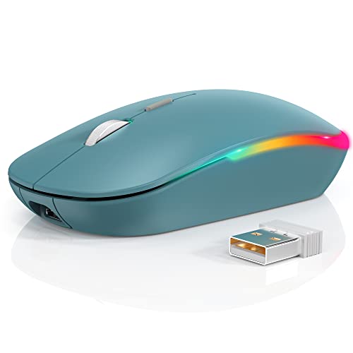 ماوس لاسلكي RGB ، ماوس WisFox 2.4G لاسلكي صامت قابل لإعادة الشحن ، 3 أوضاع (Bluetooth 5.0 / 3.0 + USB) ، ماوس LED مريح لأجهزة الكمبيوتر المحمول ، سطح المكتب ، Windows Mac iPad (أزرق داكن) ماوس لاسلكي RGB ، ماوس WisFox 2.4G لاسلكي صامت قابل لإعادة الشحن ، 3 أوضاع (Bluetooth 5.0 / 3.0 + USB) ، ماوس LED مريح لأجهزة الكمبيوتر المحمول ، سطح المكتب ، Windows Mac iPad (أزرق داكن)