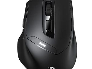 ماوس بلوتوث INPHIC قابل لإعادة الشحن ، ماوس لاسلكي 2.4G صامت ، 3 أوضاع (Bluetooth 5.0 / 4.0 + USB) اتصال متعدد الأجهزة ، ماوس مريح للكمبيوتر المحمول ، Mac ، Android Windows ، أسود