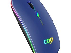 ماوس لاسلكي COO ، وضع LED نحيف مزدوج (Bluetooth 5.1 و 2.4G لاسلكي) ماوس لاسلكي قابل لإعادة الشحن مع 3 DPI قابلة للتعديل لأجهزة iPad OS 13 و MacBook و Laptop و Mac OS 10.10