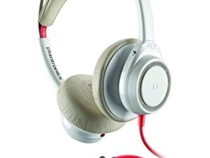 Poly - Blackwire 7225 Wired USB-A Headset (Plantronics) - White - Dual-Ear (Stereo) Computer Headset - Connect to PC / Mac عبر USB-A - Active Noise Cancelling - Works with Teams، Zoom
