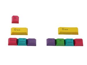 ملف تعريف OEM PBT RGBY CMYK معدّلات 10 مفاتيح منقوشة بالليزر Keycaps Mac Keycaps للوحة مفاتيح Cherry MX الميكانيكية (أعلى CMYK Mac)