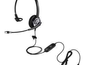 سماعة هاتف USB مع ميكروفون لإلغاء الضوضاء ووحدة تحكم في مستوى الصوت للمكالمات الجماعية وسماعات كمبيوتر سلكية للكمبيوتر المحمول والكمبيوتر المحمول Mac سماعة الرأس عبر بروتوكول الإنترنت لمركز الاتصال والمكتب المنزلي وفرق سكايب تكبير