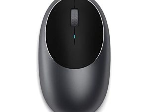 ماوس لاسلكي Satechi Aluminium M1 Bluetooth لاسلكي مع منفذ Type-C قابل لإعادة الشحن - متوافق مع 2022 MacBook Pro / Air M2 و Mac Mini و iMac Pro / iMac و 2022 iPad Air M1 و 2021 iPad Pro والمزيد (رمادي فلكي)