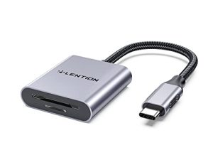 LENTION USB C to SD / Micro SD Card Reader، Type C SD 3.0 Card Adaptor متوافق مع 2021-2016 MacBook Pro 13/15/16، New Mac Air / iPad Pro / Surface، Samsung S20 / S10 / S9 / S8 / Plus / Note ، المزيد (CB-C8 ، رمادي فلكي)
