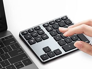 [تمت ترقيته] لوحة أرقام Bluetooth ، مصممة لمستخدمي Mac OS و Windows ، لوحة مفاتيح رقمية لاسلكية مزدوجة قابلة لإعادة الشحن من الألومنيوم ، لوحة مفاتيح رقمية خارجية لأجهزة MacBook و MacBook Pro / Air و Windows Laptop