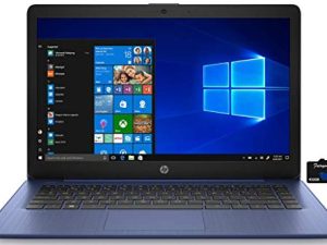 كمبيوتر محمول 2021 HP Stream 14 بوصة عالي الدقة ، Intel Celeron N4000 ، ذاكرة وصول عشوائي 4 جيجابايت ، 64 جيجابايت eMMC ، واي فاي ، بلوتوث ، كاميرا ويب ، HDMI ، Windows 10 S مع Office 365 Personal لمدة عام واحد + بطاقة Fairywren (أزرق)