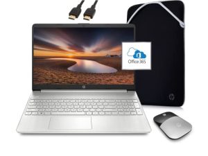 أحدث كمبيوتر محمول 2022 من HP مع Microsoft Office متضمن لمدة عام ، شاشة 15.6 بوصة عالية الدقة ، AMD Athlon 3050U 16 جيجابايت رام 1 تيرا بايت SSD منفذ HDMI كاميرا ويب فضي أبيض Windows 11 | حزمة طالب جامعي ، كابل ROKC HDMI