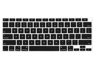 Se7enline متوافق مع MacBook Air 13 بوصة 2020/2021/2022 غطاء لوحة المفاتيح M1 A2337 / A2179 واقي حماية من السيليكون الناعم متوافق مع MacBook Air 13 بوصة Touch ID تخطيط الولايات المتحدة ، أسود