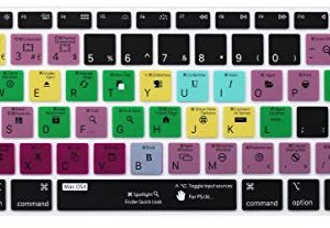غطاء لوحة مفاتيح سيليكون لاختصار Mac OS X Hot Keys متوافق مع إصدار 2018 MacBook Air 13 بوصة مع Touch ID موديل A1932 (لا يتوافق مع طراز MacBook Air القديم 13 بوصة A1369 & A1466)
