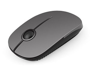 Unipows Wireless Mouse - 2.4G فأرة كمبيوتر محمولة نحيفة مع مستقبل نانو ، فأرة ضوئية محمولة أقل ضوضاء لأجهزة الكمبيوتر المحمول والكمبيوتر الشخصي والكمبيوتر المحمول والكمبيوتر وماك (أسود ورمادي)
