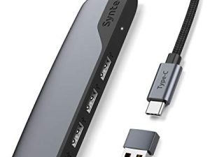 USB C إلى USB Hub 4 منافذ ، Syntech Type C إلى USB 3.0 Hub مع محول USB C إلى USB (USB 2.0) ، Thunderbolt 3 إلى USB Hub متوافق مع Thunderbolt 4 MacBook Pro ، iPad Pro ، iMac ، Surface