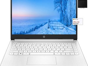 أحدث كمبيوتر محمول HP 14 بوصة عالي الدقة ، معالج AMD ثنائي النواة ، ذاكرة وصول عشوائي DDR4 سعة 8 جيجابايت ، تخزين 192 جيجابايت (128 جيجابايت SSD + 64 جيجابايت eMMC) ، مكتب 365 لمدة عام واحد ، كاميرا ويب ، حزمة Windows 10 مع GalliumPi Mouseepad (أبيض)