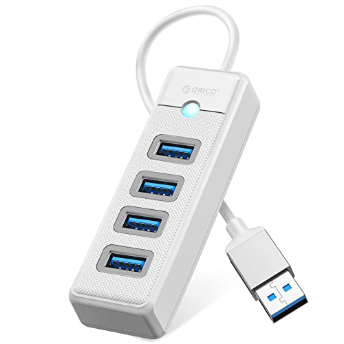 ORICO 4 منافذ USB HUB 3.0 ، مقسم USB لأجهزة الكمبيوتر المحمول مع كابل 0.5 قدم ، موسع منفذ USB متعدد ، نقل بيانات سريع متوافق مع نظام التشغيل Mac OS 10.X وما فوق ، Linux ، Android-White ORICO 4 منافذ USB HUB 3.0 ، مقسم USB لأجهزة الكمبيوتر المحمول مع كابل 0.5 قدم ، موسع منفذ USB متعدد ، نقل بيانات سريع متوافق مع نظام التشغيل Mac OS 10.X وما فوق ، Linux ، Android-White