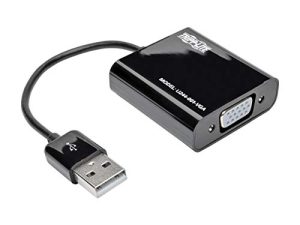 Tripp Lite USB to VGA Adapter Multi Monitor محول الفيديو الخارجي ، كابل USB Type-A 2.0 مدمج ، 1080p @ 60Hz - Windows ، متوافق مع Mac و Ubuntu ، ضمان لمدة 3 سنوات (U244-001-VGA)