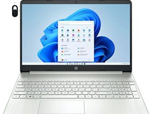 HP 2022 Newest 15.6 Inch Laptop FHD، 6-core AMD Ryzen 5 5500U (Beat i7-11370H)، Windows 11 Home، 8GB DDR4 RAM، 512GB PCIe SSD، Wi-Fi 5، Bluetooth، Silver، Cefesfy Webcam Accessory