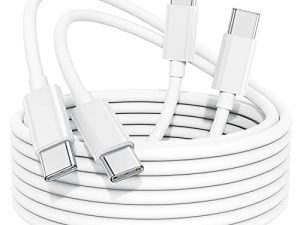 عبوتان من كابل USB C إلى USB C Mac كابل 6FT (100W / 5A) ، كابل Apple Type C إلى Type C ، كابل شاحن بديل لجهاز MacBook / Mac Air 13 بوصة / Mac Pro 16،15،13 inch / iPad Pro ، متوافق مع الكل شاحن PD USB C
