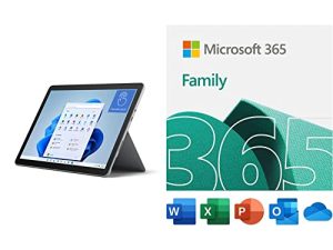 Microsoft Surface Go 3-10.5 "شاشة تعمل باللمس - Intel® Pentium® Gold - ذاكرة 4 جيجابايت - 64 جيجابايت eMMC - Platinum (أحدث طراز) مع عائلة Microsoft 365 | اشتراك لمدة 15 شهرًا | تنزيل الكمبيوتر الشخصي / Mac