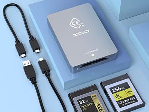 CFexpress Type B Reader & XQD Card Reader USB 3.1 Gen 2 10Gbps CFexpress قارئ البطاقات المحمولة الألومنيوم CFexpress ميموري بطاقة محول Thunderbolt 3 منفذ اتصال دعم Android / Windows / Mac OS