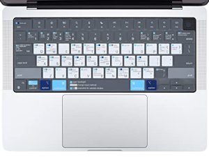 غطاء لوحة مفاتيح macOS Shortcuts لجهاز MacBook Pro 14 بوصة A2442 و MacBook Pro 16 بوصة A2485 w / M1 رقاقة ، MacBook Air 13.6 w / M2 Chip A2681 ، MacBook Pro 14 inch Keyboard حامي الجلد ، أبيض أزرق