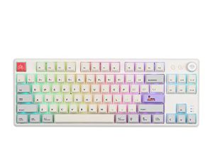 EPOMAKER CIDOO ABM084 TKL Hot Swap RGB 2.4 جيجا هرتز / بلوتوث 5.0 / لوحة مفاتيح سلكية بمقبض ميكانيكي NKRO مع رغوة بورون ، بطارية 3000 مللي أمبير في الساعة ، مفاتيح صبغ PBT لـ E-Sport Win / Mac / Linux (Flamingo Switch)