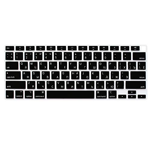 غطاء لوحة مفاتيح ProElife Russian رفيع للغاية من السيليكون لجهاز 2021 2020 MacBook Air 13 بوصة موديل A2179 وشريحة A2337 Apple M1 (تخطيط أمريكي) مع ملحقات لوحة مفاتيح Touch ID (أسود) غطاء لوحة مفاتيح ProElife Russian رفيع للغاية من السيليكون لجهاز 2021 2020 MacBook Air 13 بوصة موديل A2179 وشريحة A2337 Apple M1 (تخطيط أمريكي) مع ملحقات لوحة مفاتيح Touch ID (أسود)