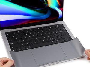 غطاء مسند راحة اليد من May Chen مع واقي لوحة التتبع متوافق مع MacBook Pro 16 بوصة طراز الإصدار 2021: A2485 M1 Pro رقاقة مع شاشة Liquid Retina XDR ومعرف اللمس ، رمادي فلكي