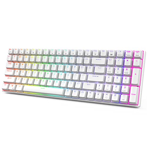 لوحة مفاتيح ميكانيكية RK ROYAL KLUDGE RK100 2.4G لاسلكية / بلوتوث / سلكية RGB ، 100 مفتاح 3 أوضاع قابلة للتوصيل ، لوحة مفاتيح ألعاب باللون البني قابلة للتبديل السريع لنظام Win / Mac لوحة مفاتيح ميكانيكية RK ROYAL KLUDGE RK100 2.4G لاسلكية / بلوتوث / سلكية RGB ، 100 مفتاح 3 أوضاع قابلة للتوصيل ، لوحة مفاتيح ألعاب باللون البني قابلة للتبديل السريع لنظام Win / Mac