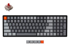 Keychron K4 Wireless Bluetooth / USB لوحة مفاتيح ميكانيكية سلكية للألعاب ، مدمجة 100 مفتاح RGB LED بإضاءة خلفية Gateron G Pro Red Switch N-Key Rollover ، إطار ألومنيوم لنظام Mac Windows ، الإصدار 2