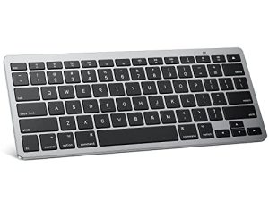 لوحة مفاتيح بلوتوث OMOTON لأجهزة Mac ، لوحة مفاتيح لاسلكية مدمجة متوافقة مع MacBook Pro / Air و iMac و iMac Pro و Mac Mini و Mac Pro الكمبيوتر المحمول والكمبيوتر الشخصي ، رمادي
