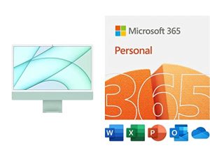 2021 Apple iMac (24 بوصة ، شريحة Apple M1 مع وحدة معالجة مركزية 8 أنوية و 8 أنوية GPU ، 8 جيجابايت رام ، 256 جيجابايت) - أخضر ، مع عائلة Microsoft 365 | اشتراك لمدة 12 شهرًا | تنزيل جهاز الكمبيوتر / جهاز Mac