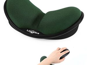 وسادة مسند للمعصم من إسفنج الذاكرة من LINGSFIRE وسادة مسند للمعصم مضادة للانزلاق لدعم وسادة مسند المعصم للكمبيوتر المكتبي والكمبيوتر المحمول ماك - متينة وخفيفة الوزن وسهلة الكتابة وتخفيف الآلام