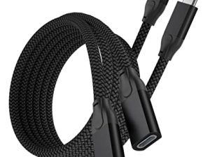 كابل تمديد USB C من Basesailor 0.65 قدمًا ، عبوتان ، قصير نوع C 3.1 Gen2 10 جيجابت في الثانية 100 واط أنثى إلى ذكر ، سلك تمديد Thunderbolt 3 للكمبيوتر الشخصي ، الكمبيوتر المحمول ، Hub ، MacBook Pro ، MicroSoft Surface Go ، Dell XPS