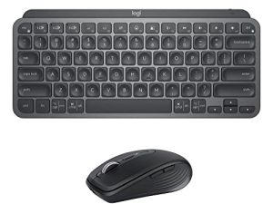 لوحة مفاتيح صغيرة لوجيتك MX Keys + مجموعة ماوس لاسلكية MX Anywhere 3 - مفاتيح بإضاءة خلفية ، USB-C ، بلوتوث ، مريح ، مضغوط ، تمرير فائق السرعة ، متوافق مع أنظمة تشغيل متعددة ، كمبيوتر شخصي / ماك - جرافيت