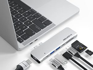 LENTION USB C Hub مع منفذ USB C بقوة 100 وات PD + 40 جيجابت في الثانية و 4 K HDMI و 2 USB 3.0 و SD / Micro SD Card Reader متوافق مع 2022-2016 MacBook Pro 13/15/16 ، New Mac Air ، محول تشغيل ثابت (CB-CS64 ، فضة)