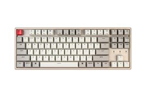 Keychron K8 87 Keys Tenkeyless Layout Wireless Bluetooth لوحة مفاتيح ميكانيكية لأجهزة Mac ، لوحة مفاتيح سلكية متعددة المهام للألعاب من النوع C لنظام التشغيل Windows مع إطار ألومنيوم بمفتاح ميكانيكي بني من Keychron