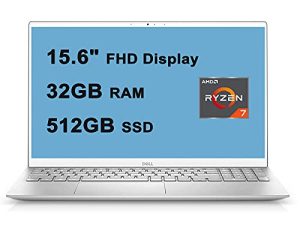 2021 Flagship Dell Inspiron 15 5000 كمبيوتر محمول 15.6 "FHD Display AMD Octa-Core Ryzen 7 4700U (> i7-10510U) 32GB DDR4 512GB SSD بصمة الخلفية Alexa Webcam WiFi Win10 + iCarp HDMI Cable
