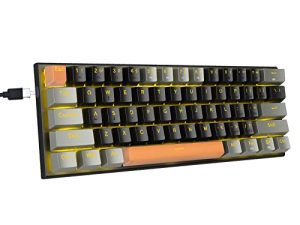 لوحة مفاتيح ميكانيكية بنسبة 60٪ ، لوحة مفاتيح ألعاب ميكانيكية E-YOOSO Blue Switches سلكية بإضاءة خلفية LED ، لوحة مفاتيح كمبيوتر فائقة الصغر بنسبة 60 بالمائة لنظام التشغيل Windows و Mac OS (أسود رمادي)