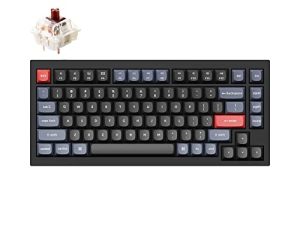 Keychron Q1 RGB لوحة مفاتيح ميكانيكية مخصصة سلكية ، QMK / VIA قابلة للبرمجة ماكرو مع 75٪ تخطيط Gateron G Pro Brown Switch مزدوج الحشية المتوافقة مع Mac Windows Linux (أسود) - الإصدار 2